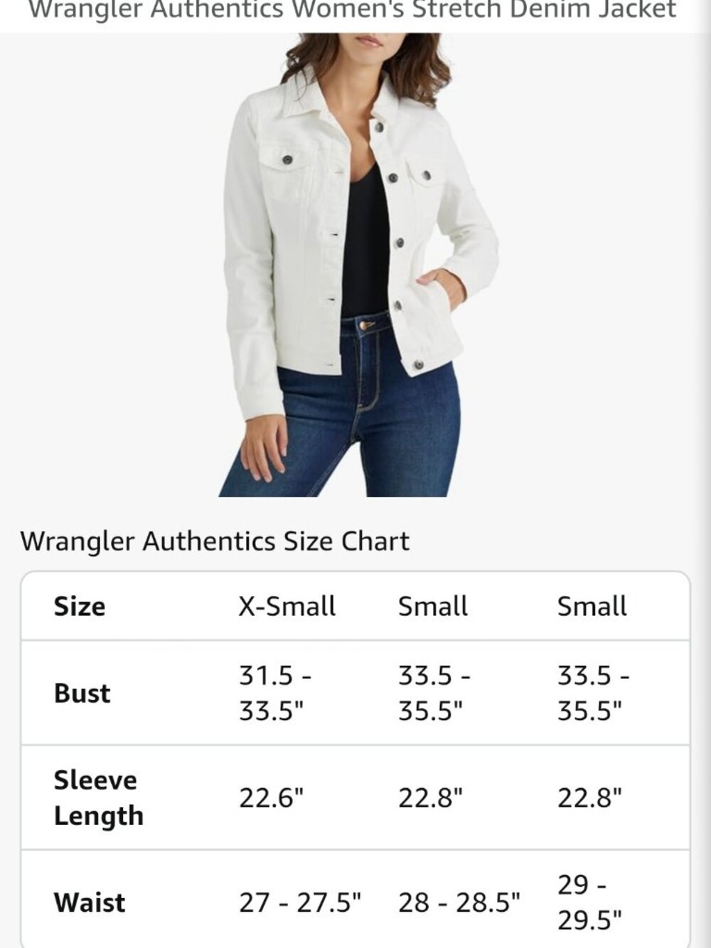 Wrangler white denim jacket
